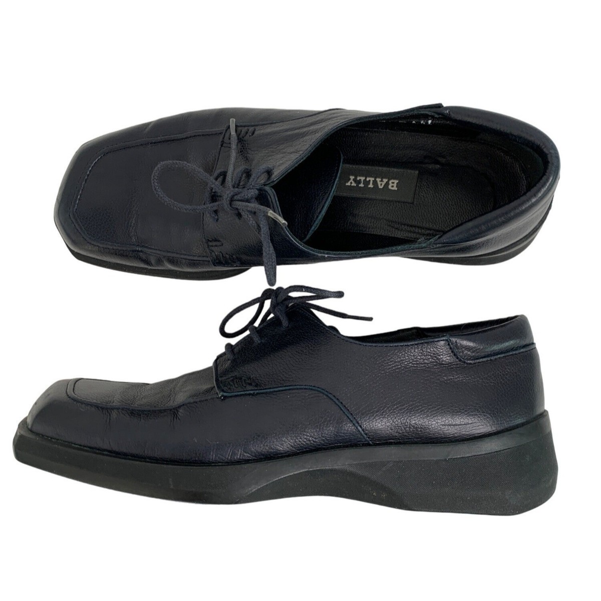 Bally Men\'s Navy Textured Leather Oxfords Vintage Bally Loafers Men - Etsy main image 4