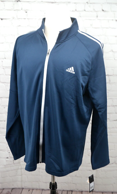 Adidas Golf Jacket Men's Large Blue Full Zip French Terry 3
