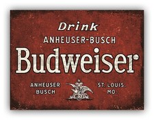 Budweiser Style Metal Beer Sign Garden Bar Man Cave Fridge Pub