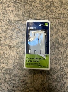 Leviton Decora 15 Amp Tamper Resistant Surge Grounding Duplex Outlet, Lt. Almond