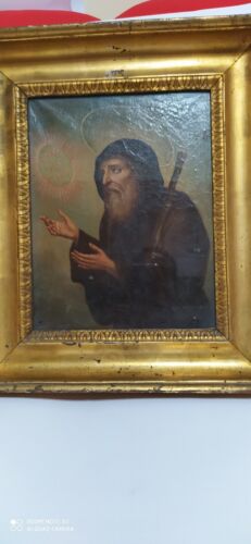 nineteenth century painting with original frame in gold sheets mint - Picture 1 of 10