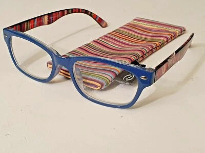 Sight Station - Hailey Blu - Ladies Reading Glasses With Rainbow Arms Free Case