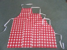 RED CHECK PVC APRONS IN 4 SIZES ALL HANDMADE TO ORDER