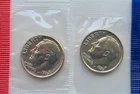 1989 P & D ROOSEVELT DIMES IN US MINT CELLO – BU UNCIRCULATED COIN SET LOT