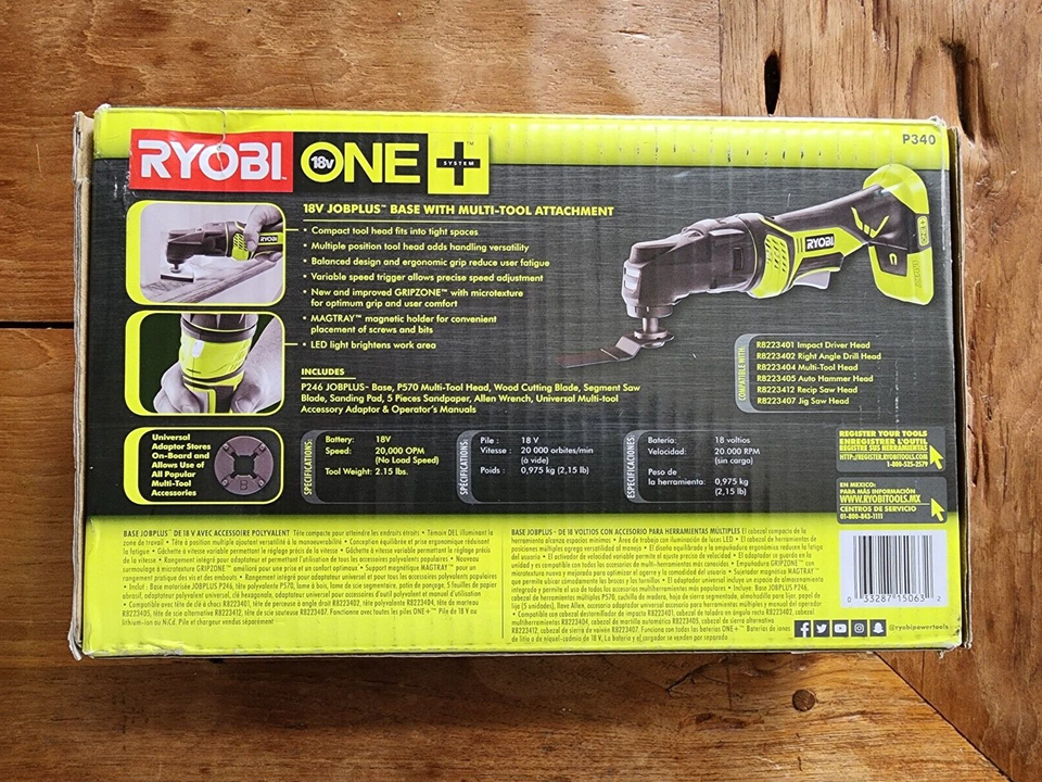RYOBI 18V 5 TOOL COMBO SET Hammer Drill, 2 Reciprocating Saw, Vacuum