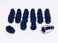 Set 12x1.25 Black Acorn Lug Nut Wheel Lock Combo For Oem Aftermarket Wheels