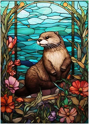 ART OF SOCKS Buntglas Otter Puzzle 300/500/1000 Teile