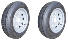 2 x WANDA 4.80 - 12 TRAILER WHEEL AND TYRE, 4 STUD 4" PCD, 6 PLY RATING 450KG