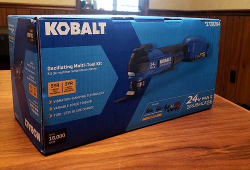 NEW KOBALT 24V Max Brushless Variable Speed 17-Piece Oscillating Multi-Tool Kit