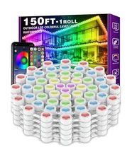 FBZ 150FT Permanent Outdoor RGB Lights - IP67 Waterproof with Smart App Contr...
