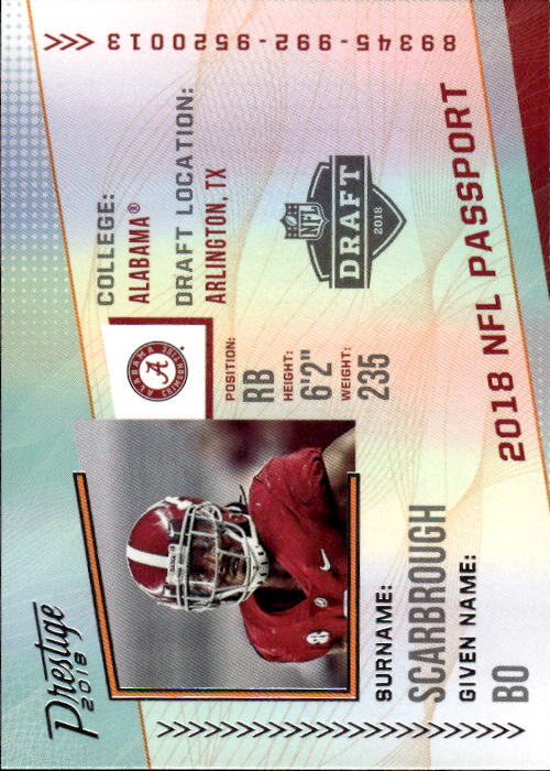 Bo Scarbrough Panini Prestige NFL Passport #PPBS Base