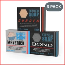 BAR SOAP for Men Attraction Exfoliating All-Natural 3 Pack GRONDYKE SOAP COMPANY