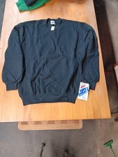 VINTAGE Jerzees Sweatshirt M Black USA Deadstock 90s 80S Y2K SUPER SWEATS