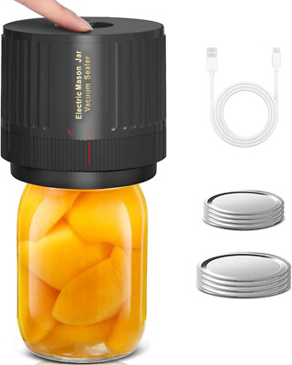 Electric Mason Jar Vacuum Sealer Kit for Wide Mouth and Regular Mouth NEW