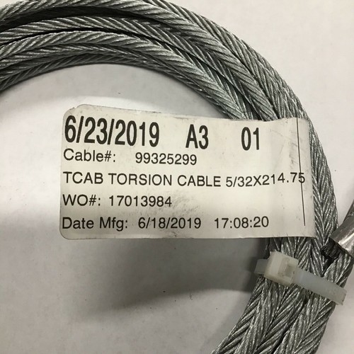16’ High Standard Lift Torsion Cables 5/32” x 214.75” Pair Garage Door Heavy Dut - Picture 2 of 4