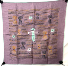 Tammis Keefe Signed Hanky Hankie Handkerchief Scarecrow Scare Crow Wheat Flower