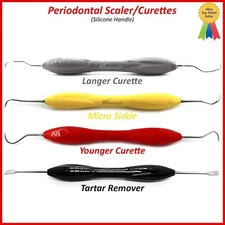 Silicone Handle Dental Periodontal Curettes Sickle Scaler Tartar Remover Plaque