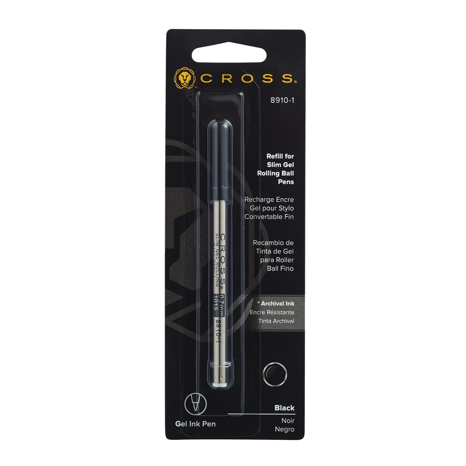 Cross Refill 8910 Rolling Ball Slim Gel Rollerball  Black Ink 0.7mm Genuine