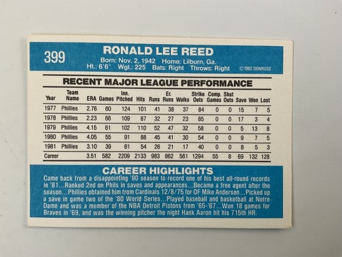 Donruss Baseball 1982 #275-499 descuento múltiple eliges envío gratuito agosto 2025 - Imagen 241 de 427