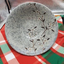 Japanese Donbury Ramen Bowl Gray Floral Rice 7.5 D Porcelain Cherry Blossum 