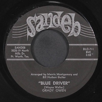 GRADY OWEN blue driver / i'm losing everything SANDEB 7'' Single 45 RPM
