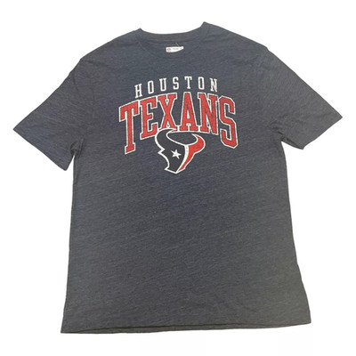NFL Houston Texans Men's Team Striping Short Sleeve Tri-Blend T-Shirt, Medium