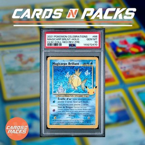 Carte Pokemon Magicarpe Brillant 66/64 Holo Célébrations PSA 10 ✨