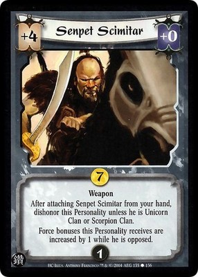 Senpet Scimitar - The Hidden City - Legend of the Five Rings CCG