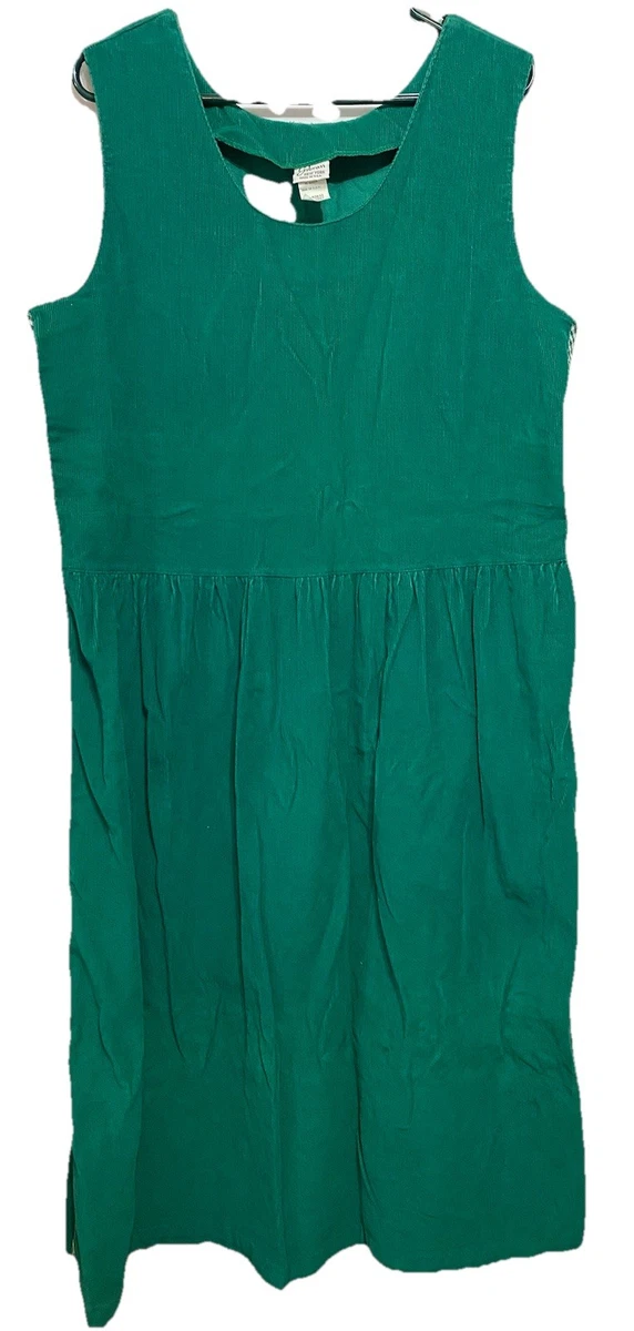slim fit dress slacks Vineyard Green Corduroy Overall Dress with Pockets main image 1