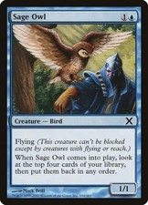 MTG Magic the Gathering Sage Owl (104/514) Tenth Edition HP