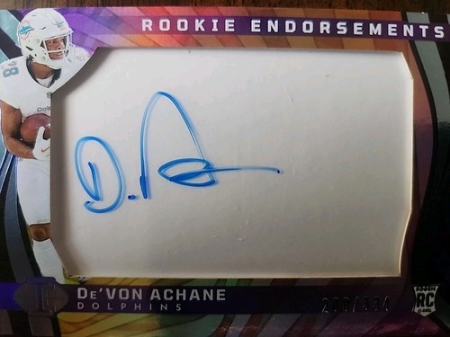 2023 Panini Illusions - Rookie Endorsements De'Von Achane #RE-DAE /334 (AU, RC) - Picture 2 of 4