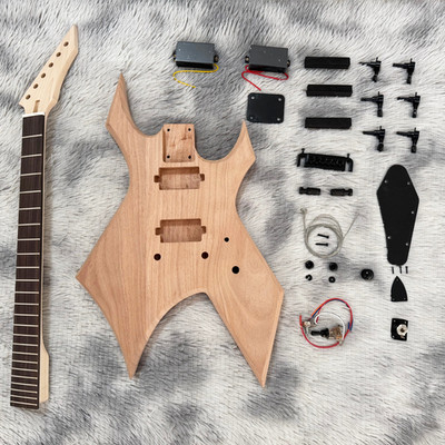 DIY BC Rich Electric Guitar Kit  Mahogany Body Rosewood Fretboard BK Part