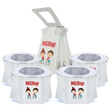 Nuby Disposable Travel Potty with Liner - Foldable and Portable Potty;...