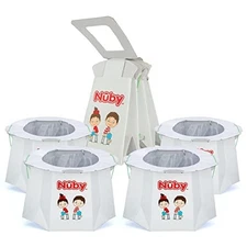 Nuby Disposable Travel Potty with Liner - Foldable and Portable Potty;...