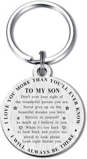 To My Son Gifts from Mom Dad - Keychain for Son Graduation Birthday Christmas, t