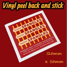 Spangles Assorted Sweet Wrapper Classic Vinyl Sticker 1950 dummy Sweets Vintage