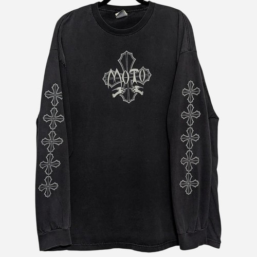MOTO CORE: Vintage 2000s Moto Cross Sleeve Print Long Sleeve Tee
