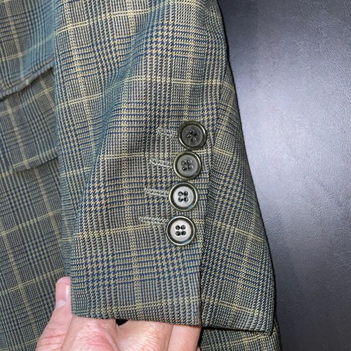 Marzotto Sartoriale Jules Pilch grün Hahnentritt Wolle ohne Schlitze Italien! 44 lang - Bild 4 von 23
