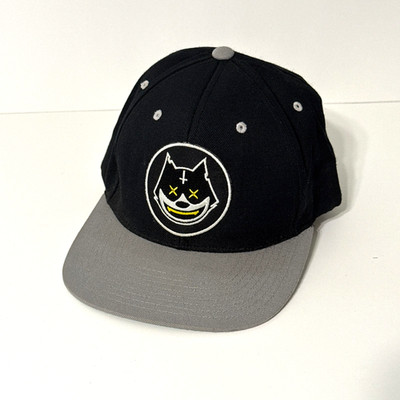 Grassroots Stylust Paisley Cat Snapback Black Grey Hat Wool Blend
