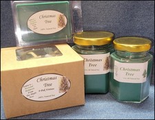 NEW Hand Poured Fresh Scented Soy Candles, Tarts Votives - Christmas Tree