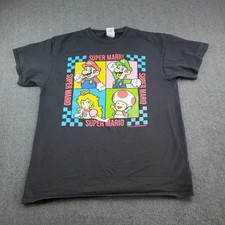 Vintage Delta Pro Weight Nintendo Super Mario Graphic T-Shirt Size Large Black