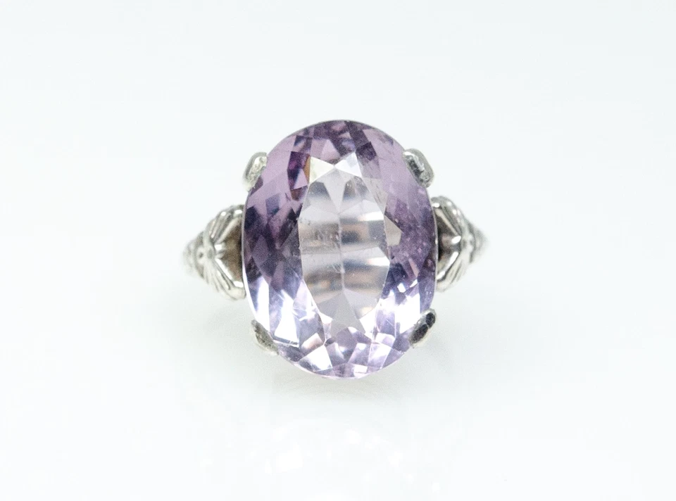800 Silber - antiker Jugendstil Ring - 10.00 ct Amethyst - Bild 3 von 4