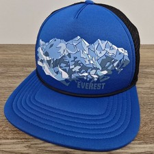 Eddie Bauer Foam Hat Mt Everest Blue Adjustable Cap OSFA Mesh Back Structured