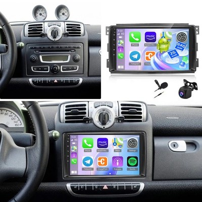 Android 15 Apple Carplay Autoradio GPS Navi Für Smart Fortwo 451 2005-2010 +Kam