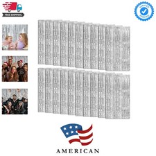20 Pack Foil Curtain Backdrop Silver Metallic Tinsel Foil Fringe Curtains Pho...