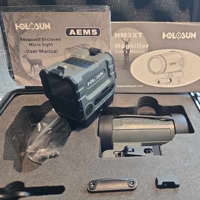 Holosun OPMOD AEMS Reflex Red Dot & HM3XT Magnifier Combo, : AEMS