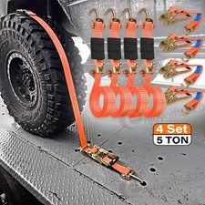 4x Autotransport Spanngurt 50mm Radsicherung Zurrgurt PKW/Trailer/KFZ Reifengurt