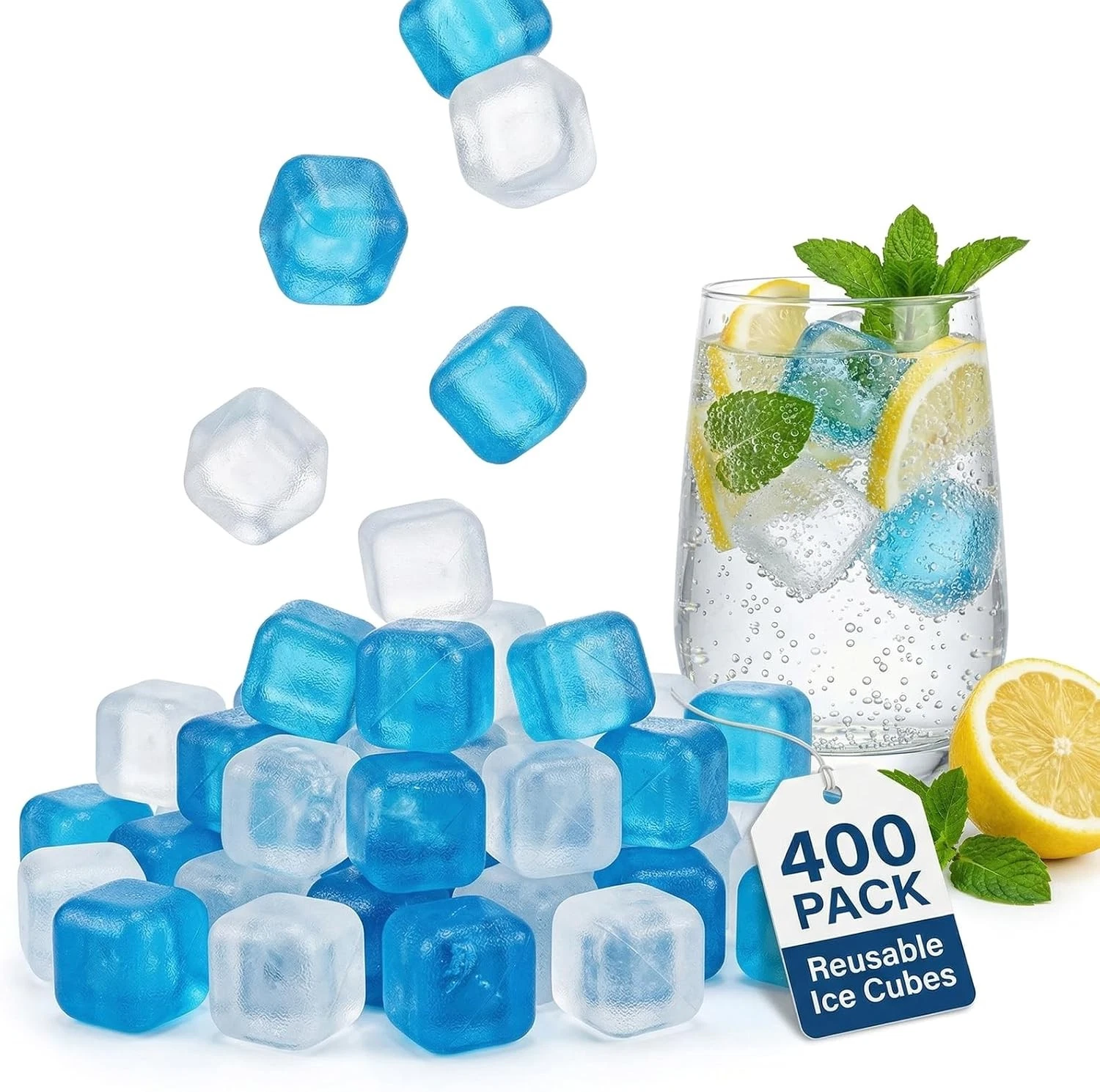 Reusable Ice Cubes 400 Pack BPA Free Plastic Cooler Drink