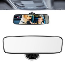 Rear View Mirror Glass Suction Cup Stick On Interior Wide Car Truck Universal US