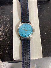 HMT Janata 17 Jewels Winding Wrist Watch In Working Condition Blue Dial